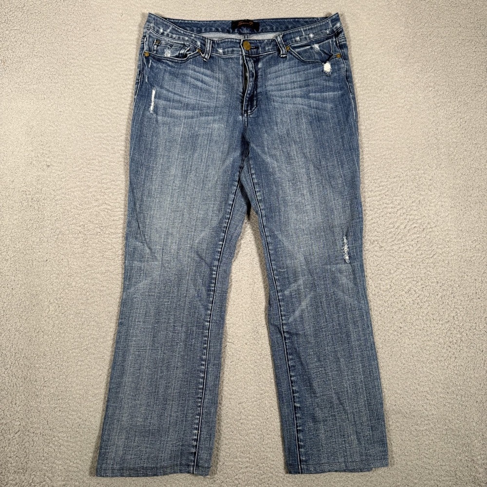 Seven 7 Jeans Womens 12 34x27 Blue Straight Fit Denim Casual Preppy 5 Pocket